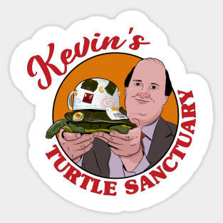 Kevin's Turtle Sanctuary (red text) Sticker